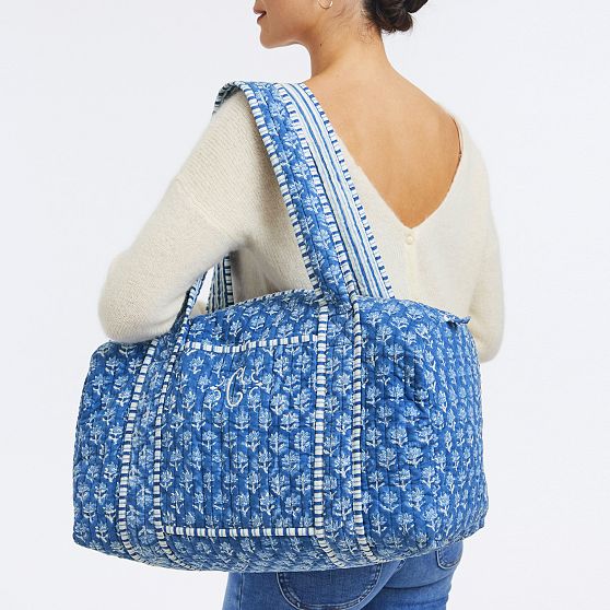 Block Print Quilted Weekender