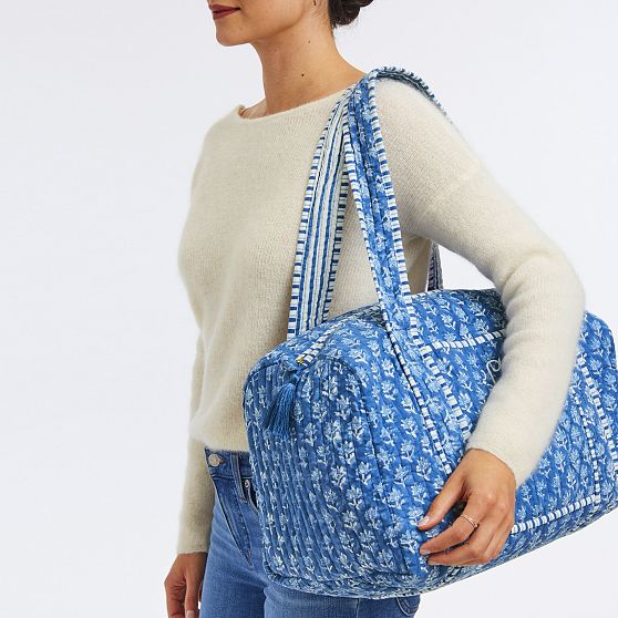 Block Print Quilted Weekender