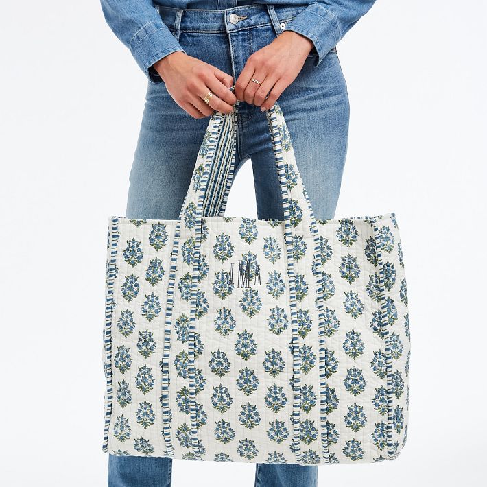 Block Print Quilted Oversized Tote - Stylish & Spacious