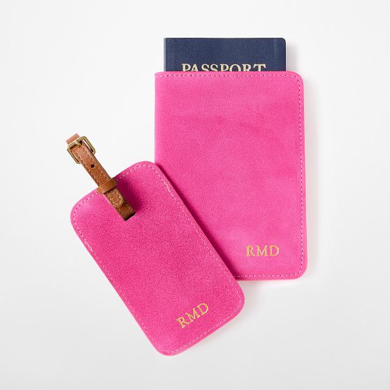 Soho Suede Luggage Tag and Passport Case