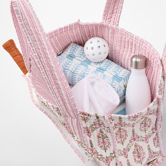 Block Print Pickleball Tote