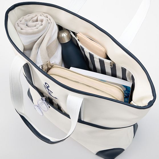 Coated Canvas Travel Tote