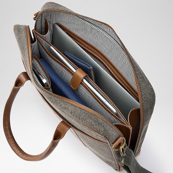 Wyatt Canvas and Leather Briefcase