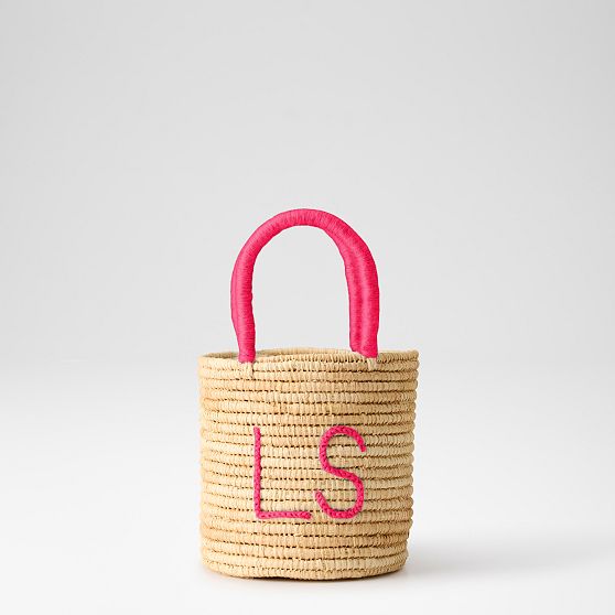 Hand Embroidered Raffia Handbag