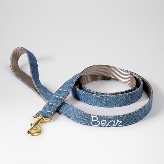 Hand Embroidered Linen Dog Leash