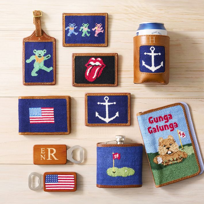 Smathers & Branson Needlepoint Luggage Tag | Mark and Graham