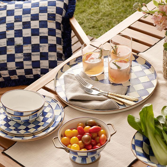MacKenzie-Childs Royal Check Round Tray | Mark and Graham