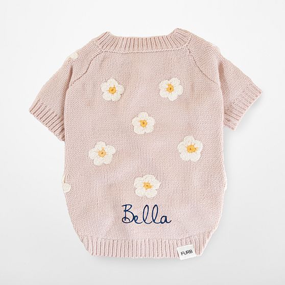 Embroidered Daisy Dog Sweater