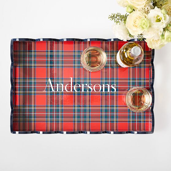 Scalloped Lacquer Serving Tray