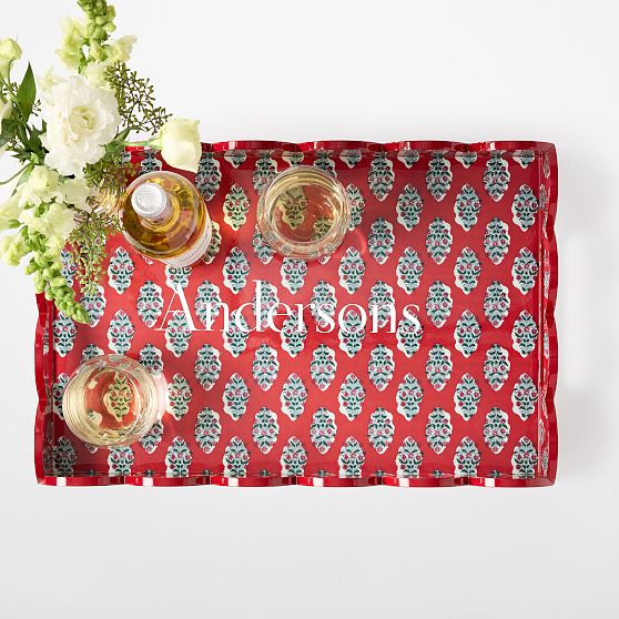 Scalloped Lacquer Serving Tray