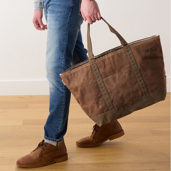Waxed Canvas Tote and Pouch Set