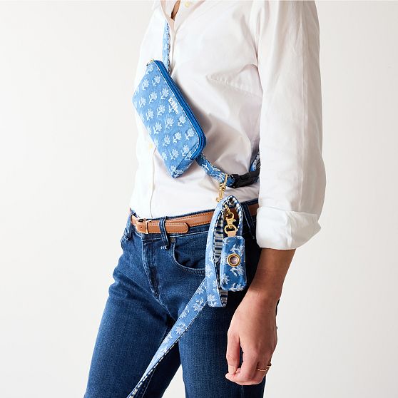 Block Print Dog Walking Crossbody Bag