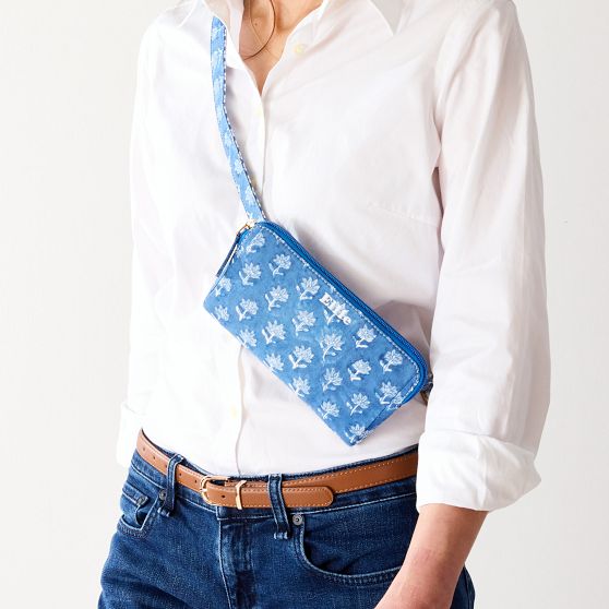 Block Print Dog Walking Crossbody Bag