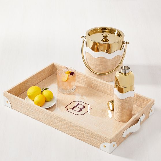 Raffia Wave Ice Bucket