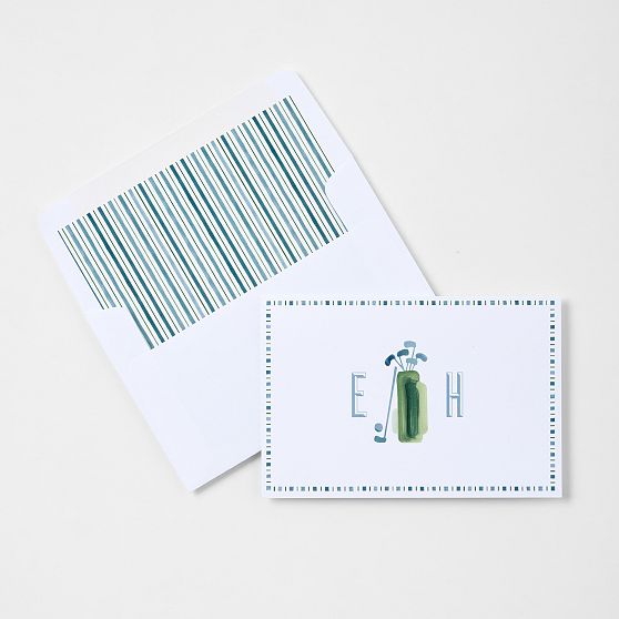 Personalized Sports Stationery Folded Cards, Set of 24