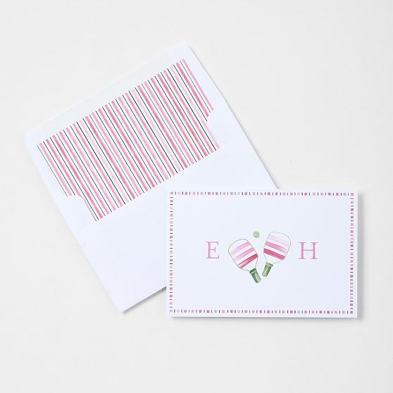 Personalized Sports Stationery Folded Cards, Set of 24