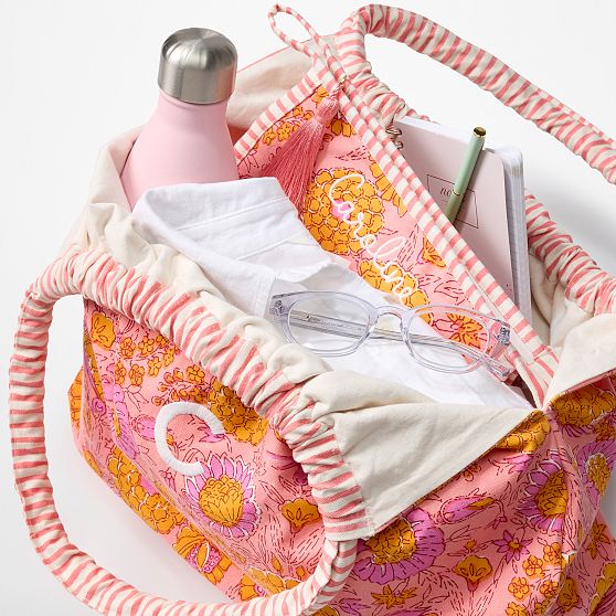 Block Print Canvas Tote