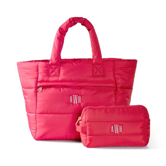 Lightweight Packable Puffer Tote and Pouch Gift Set