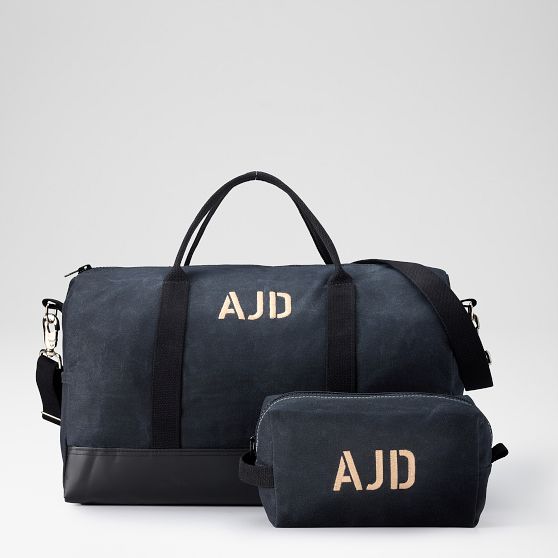 Mark &amp; Graham x Steele Waxed Canvas Weekender and Travel Pouch Set