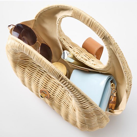 Marlowe Wicker and Leather Handbag