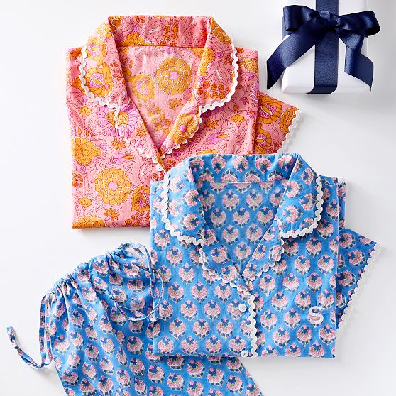 Rickrack Block Print Short Pajama Set​