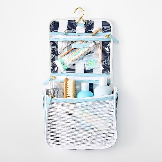 Clear Coated Dual Compartment Hanging Travel Bag