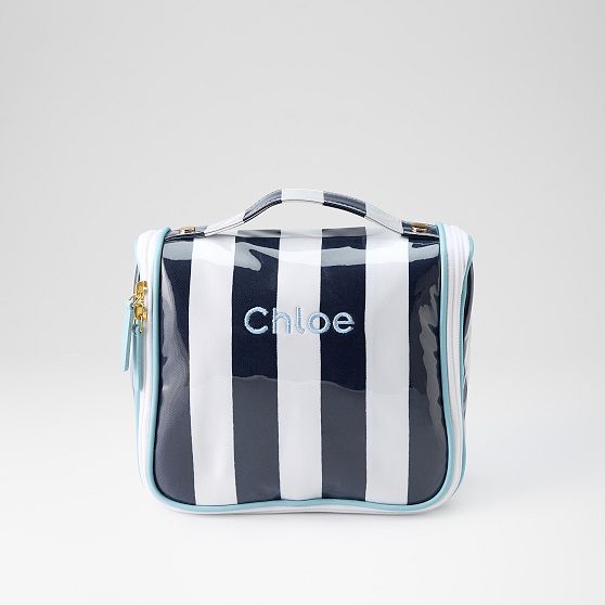 Clear Coated Dual Compartment Hanging Travel Bag