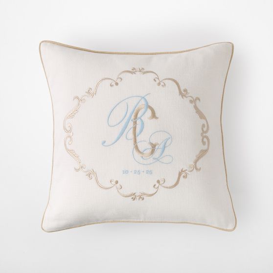 Bespoke Embroidered Crest Pillow Cover