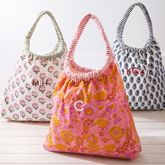 Block Print Canvas Tote