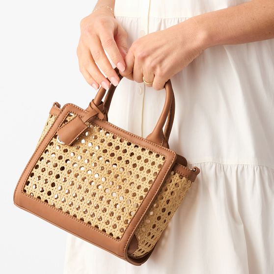 Waterproof Caning Mini Tote Crossbody