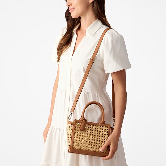 Waterproof Caning Mini Tote Crossbody