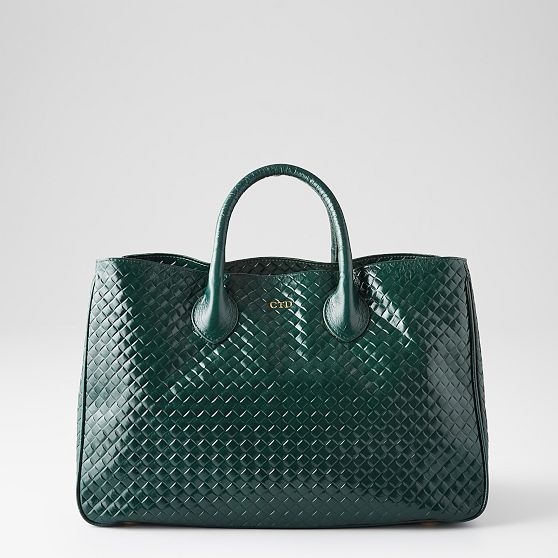 Elisabetta Woven Embossed Leather Handbag