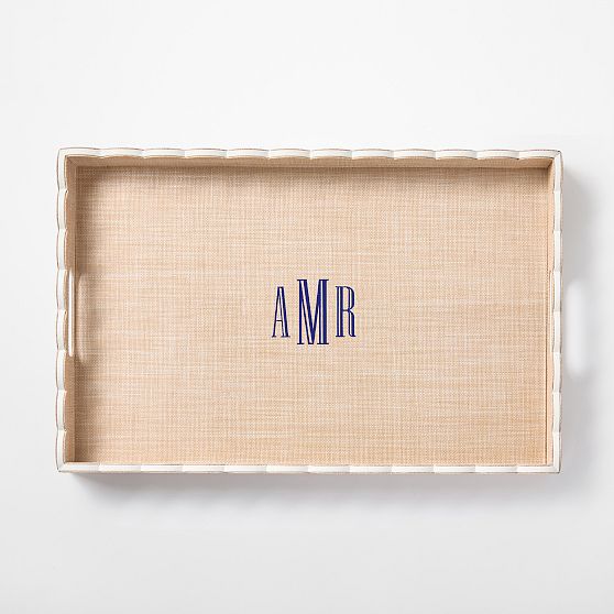 Montauk Raffia Scalloped Tray