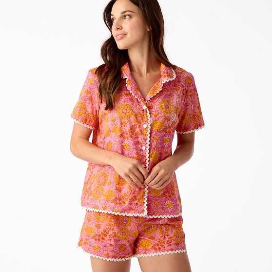 Rickrack Block Print Short Pajama Set​