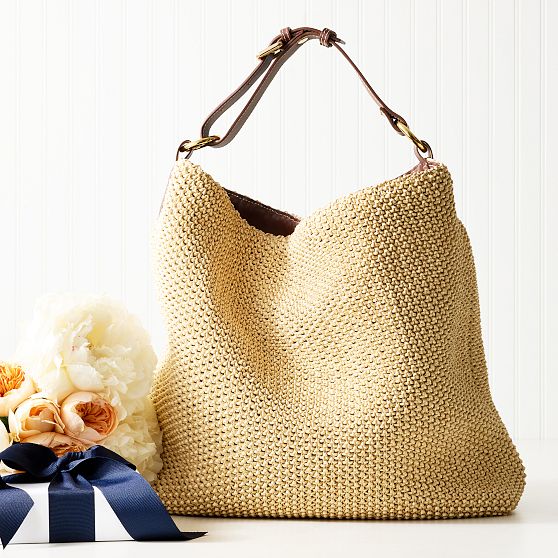 Emilia Italian Raffia Hobo