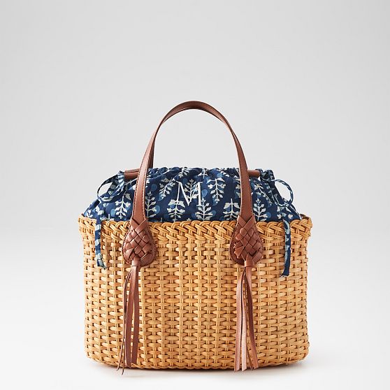 Wicker and Leather Bag