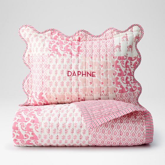 Patchwork Scalloped Boudoir Pillow Cover