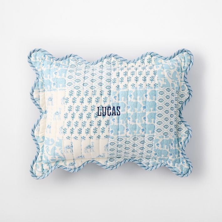 Mark & Graham Patchwork Scalloped Pillow Cover - Thumbnail 2