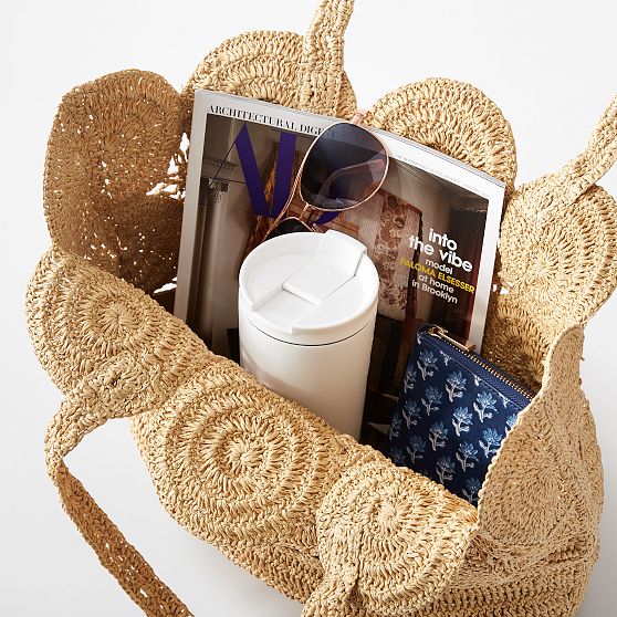 Soleil Handwoven Raffia Tote