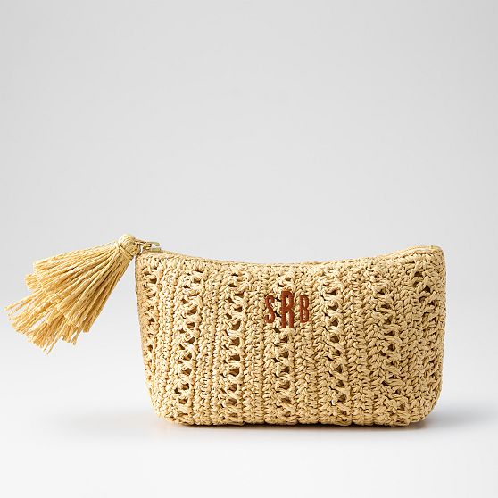 Soleil Raffia Tassel Pouch