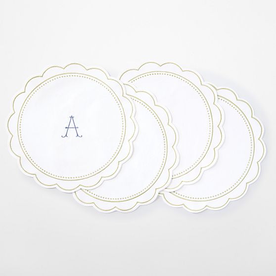 Embroidered Round Placemats, Set of 4
