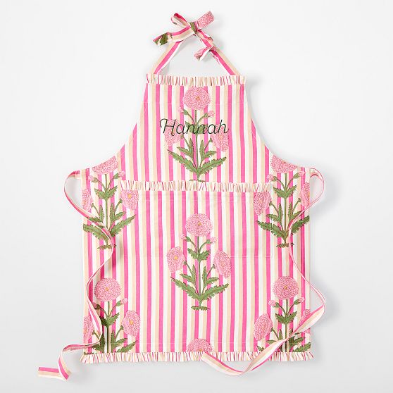 Block Print Ruffle Apron