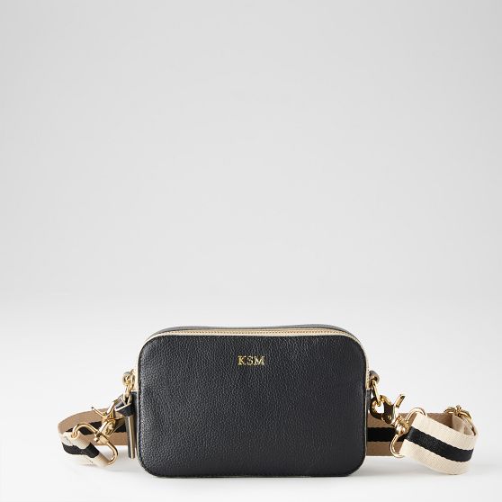 Sophie Double Zip Leather Crossbody Bag