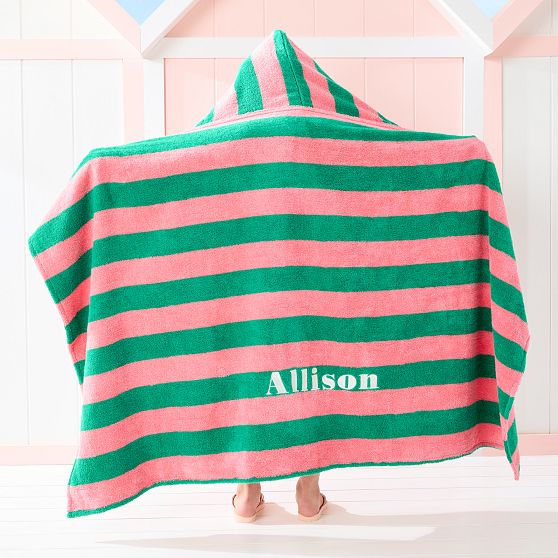 Cabana Stripe Kids Hooded Beach Towel