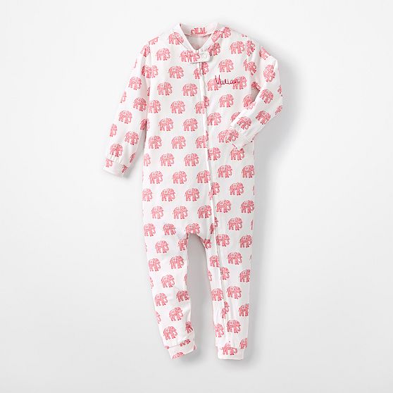 Elephant Block Print Baby Pajama​s