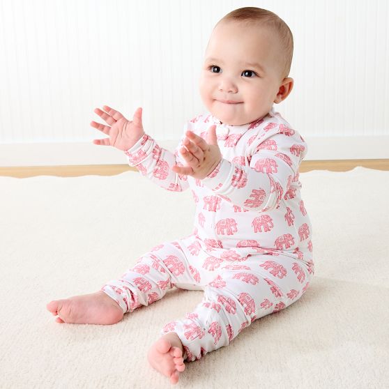 Elephant Block Print Baby Pajama​s