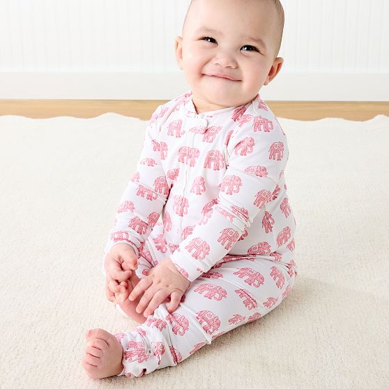 Elephant Block Print Baby Pajama​s