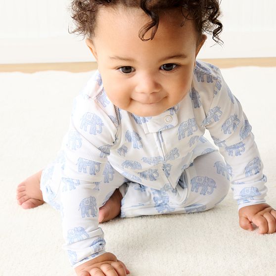Elephant Block Print Baby Pajama​s