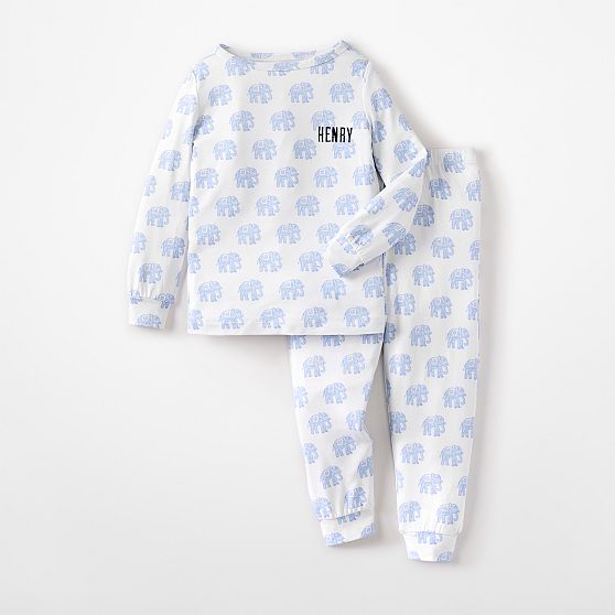 Elephant Block Print Kids Pajamas