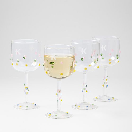 Colourful Confetti Wine Glasses, Set of 4